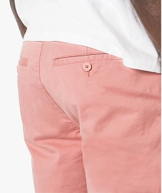 bermuda homme en toile extensible 5 poches coupe chino rose7113001_2