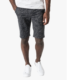 bermuda gris imprime vegetal imprime shorts et bermudas7113201_1