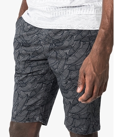 bermuda gris imprime vegetal imprime shorts et bermudas7113201_2