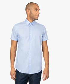 chemise rayee a manches courtes coupe regular bleu chemise manches courtes7114601_1