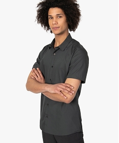 GEMO Chemise homme unie à manches courtes - Repassage facile Gris