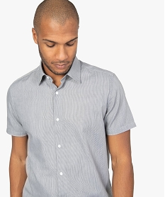 chemise rayee a manches courtes coupe regular gris chemise manches courtes7114801_2