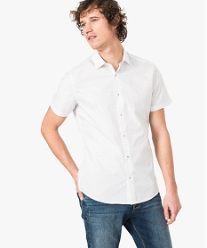 chemise a manches courtes a motifs coupe slim repassage facile imprime7115601_1
