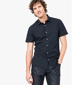 chemise a manches courtes a motifs coupe slim repassage facile imprime7115701_1