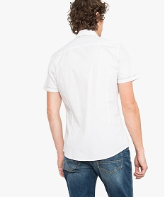 chemise a manches courtes avec col fantaisie slim fit repassage facile blanc7115801_3
