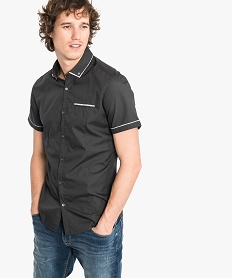 TEE-SHIRT BLEU CHEMISE GRIS ANTHRACITE