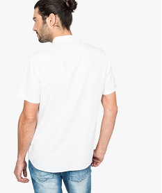 chemise texturee a manches courtes unie blanc chemise manches courtes7116401_3