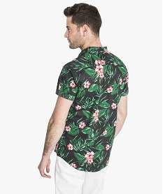 chemise a motifs fleuris et manches courtes imprime chemise manches courtes7116601_3