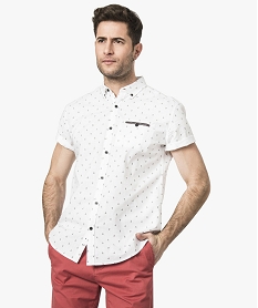 GEMO Chemise à manches courtes avec motifs bateaux Imprimé