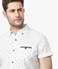chemise a manches courtes avec motifs bateaux imprime chemise manches courtes7116901_2