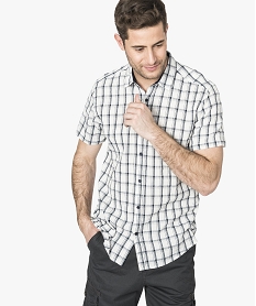 chemise a carreaux en coton tisse a manches courtes imprime chemise manches courtes7117001_1