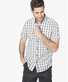 chemise a carreaux en coton tisse a manches courtes imprime7117001_1