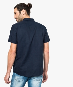 chemise texturee a manches courtes unie bleu7117101_3