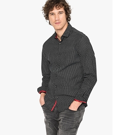 chemise a manches longues avec petits motifs slim fit imprime7119401_1