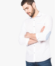 GEMO Chemise blanche slim manches longues Blanc