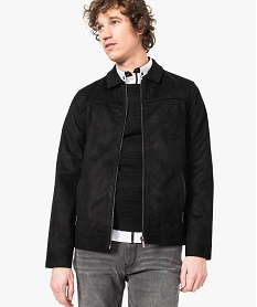 GEMO Blouson uni aspect nubuck Noir