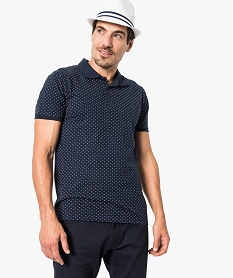 polo homme a manches courtes avec petits motifs imprime polos7124201_1