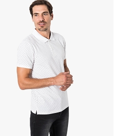 MULE MARINE/BLANC POLO BLANC IMPRIME