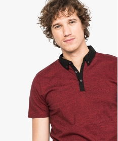 polo a manches courtes col chemise rouge7125801_2
