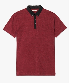 polo a manches courtes col chemise rouge7125801_4