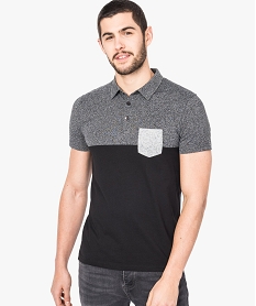 GEMO Polo en jersey tricolore Gris