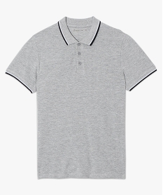 GEMO Polo homme manches courtes à liserés contrastants Gris