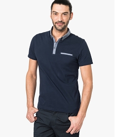 polo uni col contraste bleu7126901_1