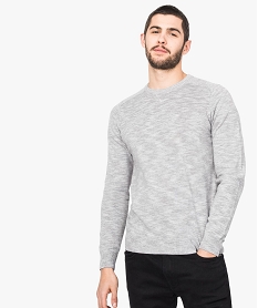 GEMO Pull maille fine unie Gris