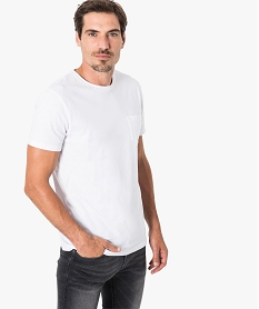 GEMO Tee-shirt à manches courtes avec poche poitrine Blanc