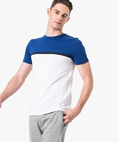 GEMO Tee-shirt manches courtes tricolore Bleu