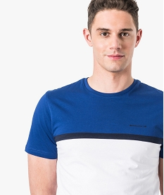 tee-shirt manches courtes tricolore bleu7133501_2