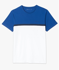 tee-shirt manches courtes tricolore bleu7133501_4