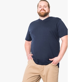 GEMO Tee-shirt coton manches courtes col V Violet