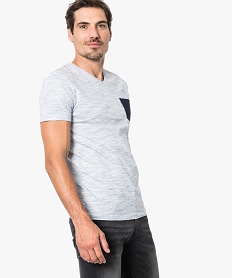tee-shirt a manches courtes avec poche poitrine contrastante bleu tee-shirts7134801_1