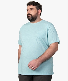 GEMO Tee-shirt chiné uni à poche plaquée Vert