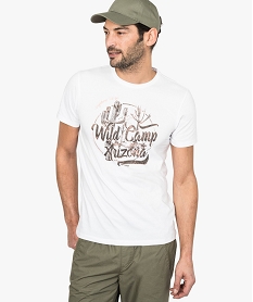 tee-shirt a manches courtes imprime cactus blanc tee-shirts7136001_1