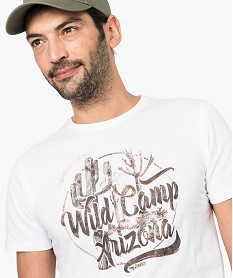 tee-shirt a manches courtes imprime cactus blanc7136001_2