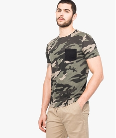 tee shirt imprime camouflage vert7136501_1