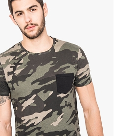 tee shirt imprime camouflage vert7136501_2