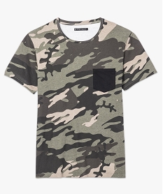 tee shirt imprime camouflage vert7136501_4