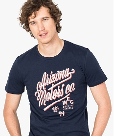 tee-shirt a manches courtes avec motif sur lavant bleu tee-shirts7137201_2