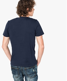 tee-shirt a manches courtes avec motif sur lavant bleu7137201_3