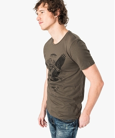GEMO Tee-shirt à manches courtes avec motif sur lavant kaki standard