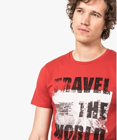 tee-shirt a manches courtes avec motif sur lavant rouge7138101_2