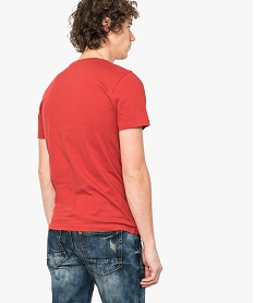 tee-shirt a manches courtes avec motif sur lavant rouge7138101_3
