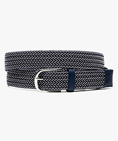 ceinture tressee elastique bicolore bleu7140401_1