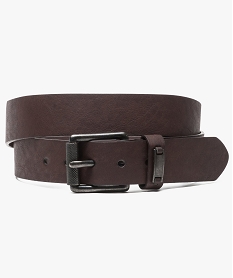 ceinture aspect cuir avec grosse boucle metallique brun ceintures et bretelles7140601_1