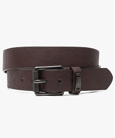 GEMO Ceinture aspect cuir avec grosse boucle métallique Brun