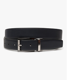 GEMO Ceinture homme réversible en cuir avec boucle métallique Noir