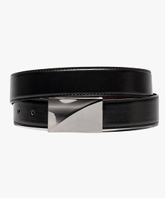 ceinture reversible en cuir avec plaque en relief noir7141401_1